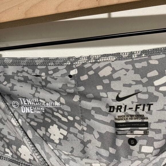 NIKE Dri-Fit Geometric Legend Poly Training Tights Gray Small - Picture 3 of 6